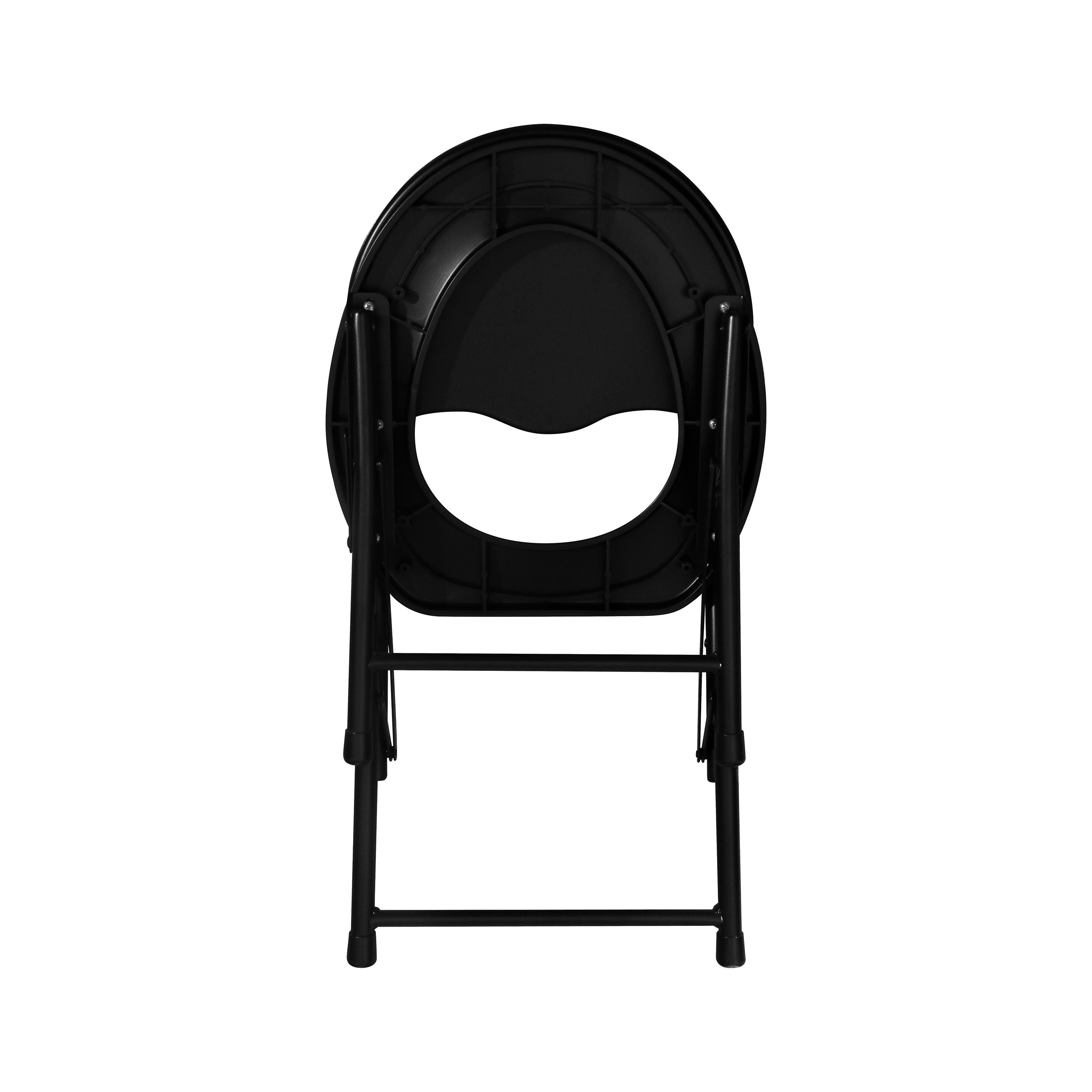Folding Outdoor Camping Toilet Chair with Backrest, High-Back Portable Commode Seat, Black
