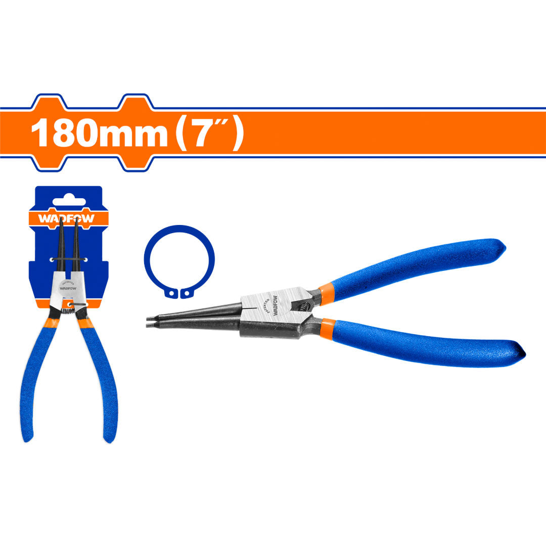 WADFOW Circlip Pliers 7″, Straight Head, Cr-V Steel, Plastic Handle
