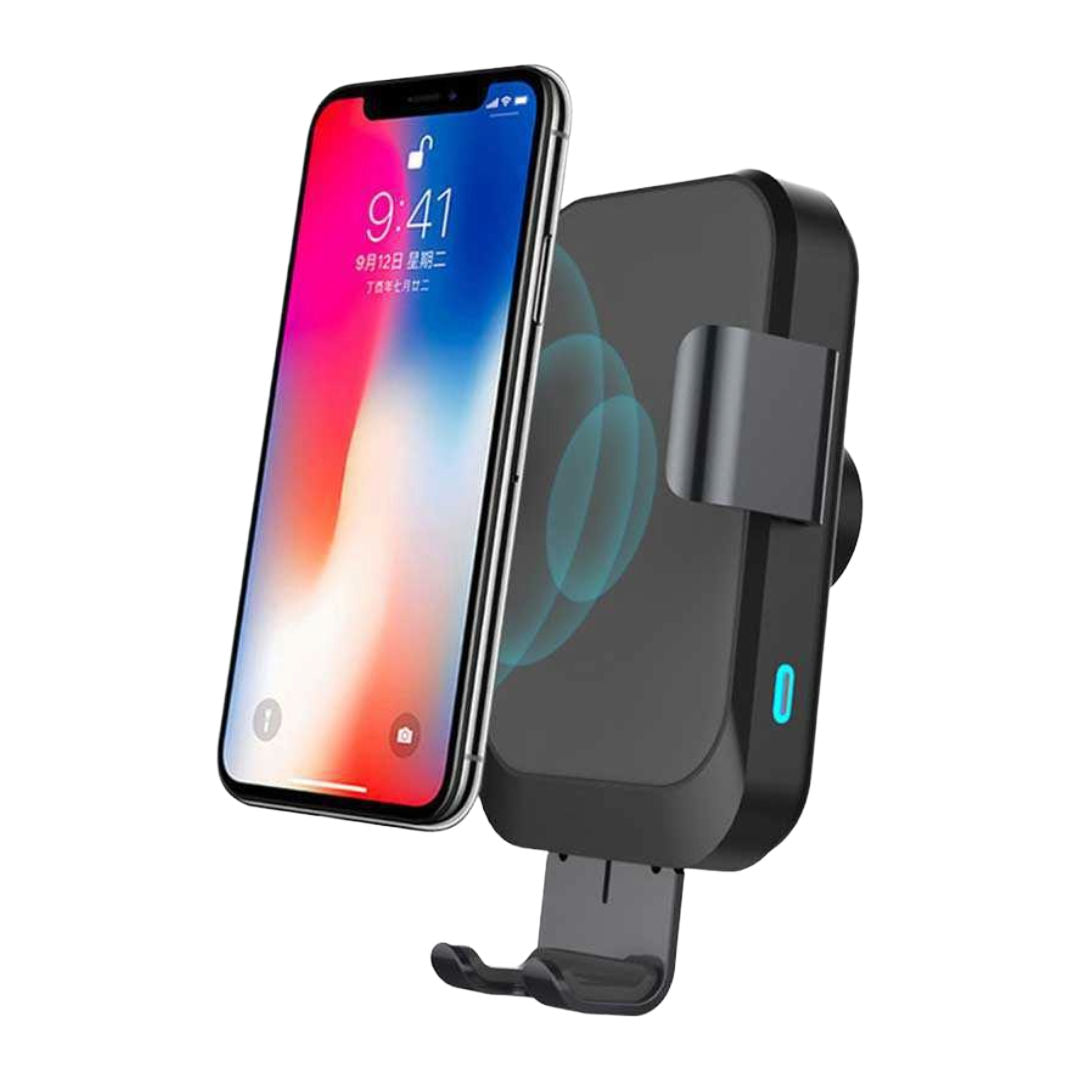 Powerology Fast Wireless Car Charger and Holder, Wireless Charging, Black