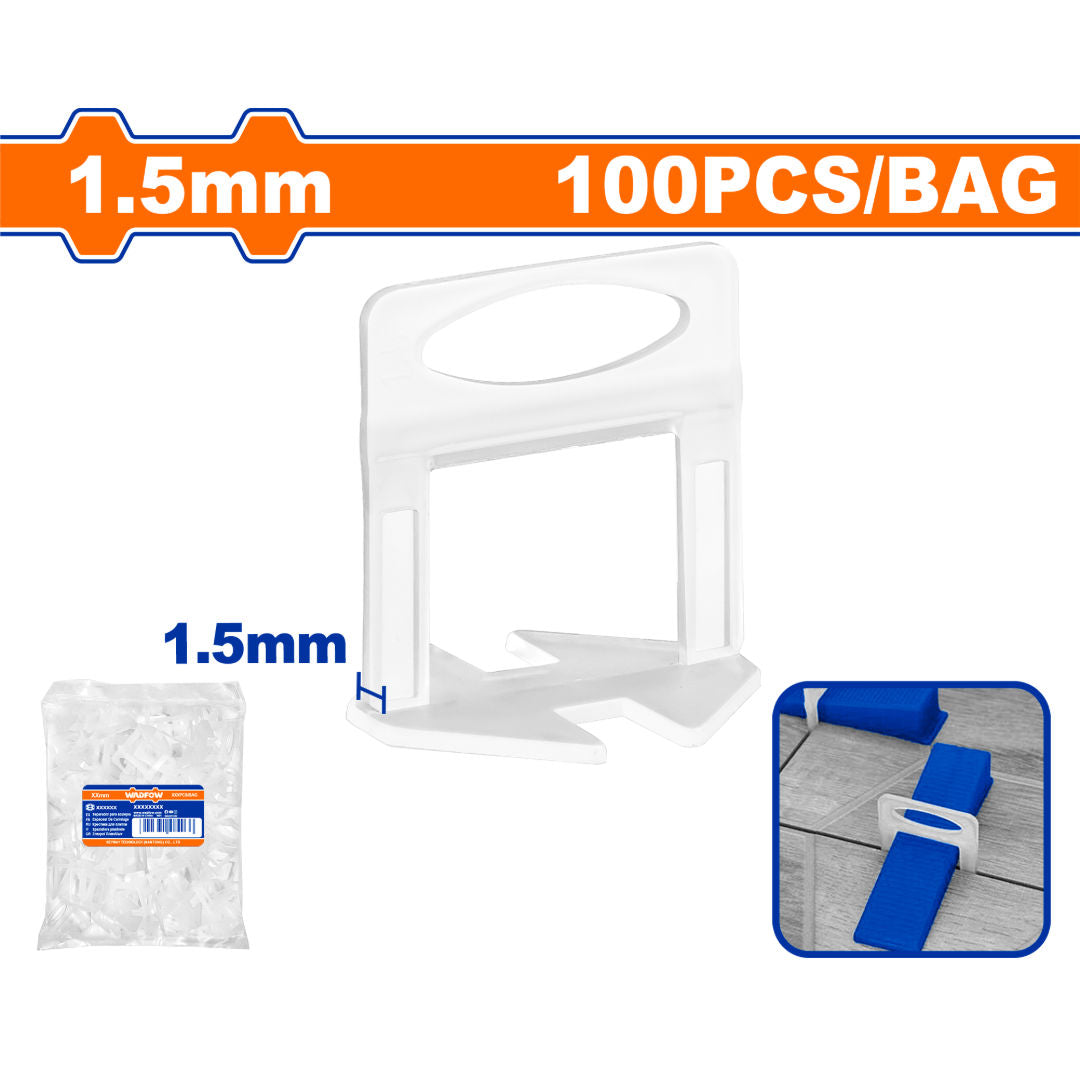 WADFOW Tile Leveler Clips, 100 Piece Bag, PP Material