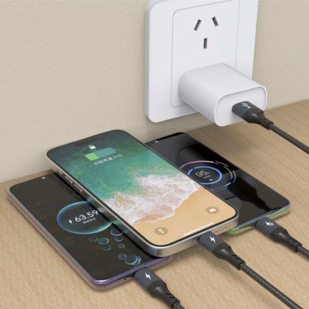 DUDAO L3EB1 3in1 Cable USB-A to MicroUSB USB-C Lightning Cable, 1.2m, Black