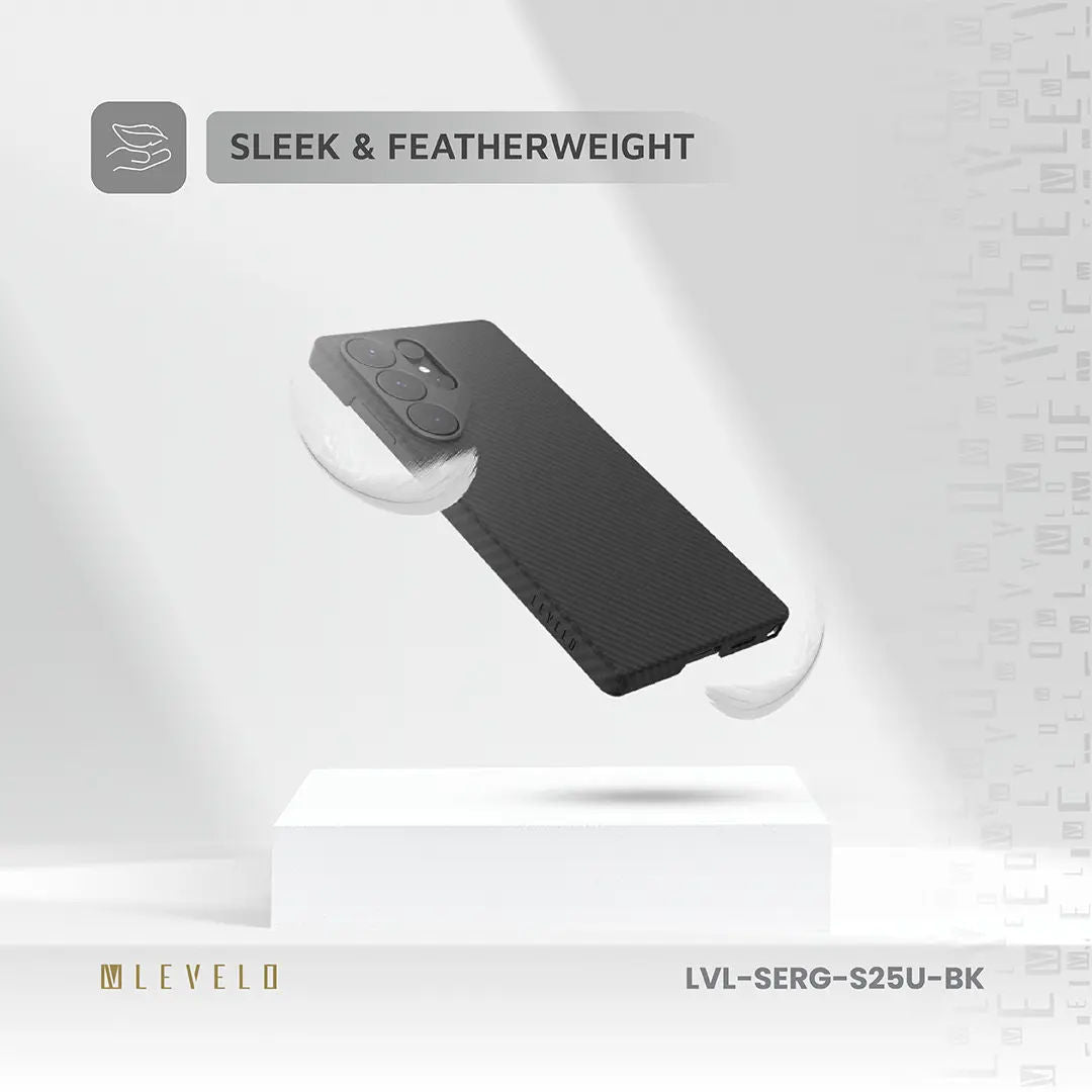 Levelo Samsung S25 Ultra Sergei Case, Black