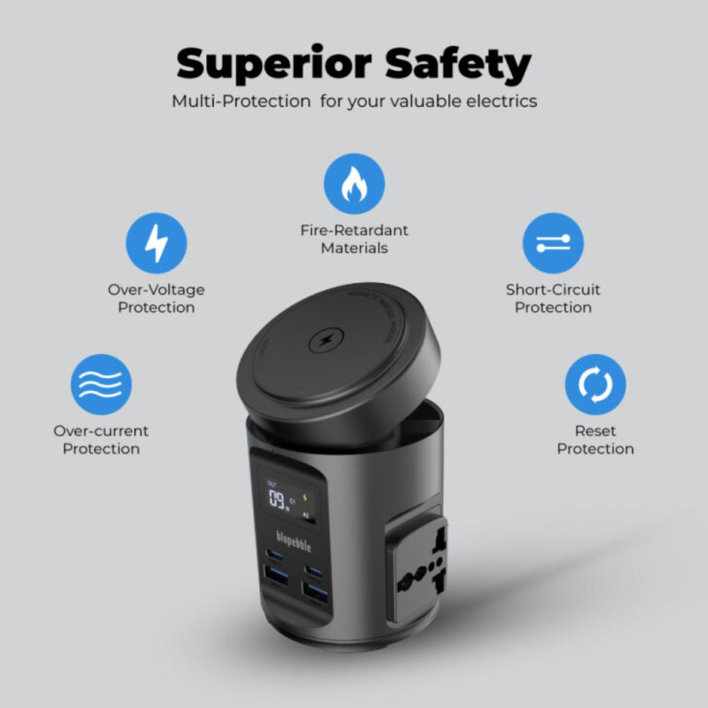 Blupebble Magpod Hub Usb-C Power Delivery And Usb-A Qc3.0 65W Black