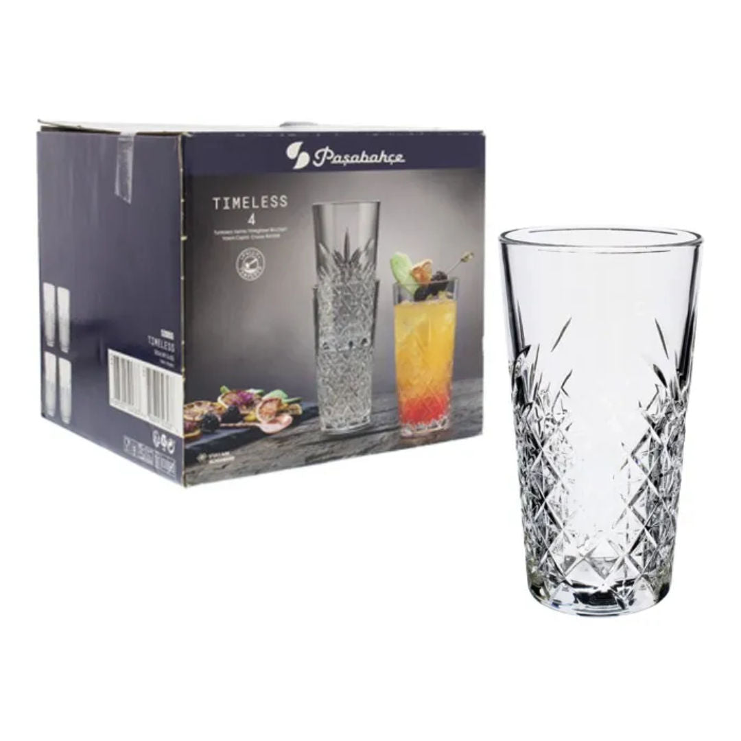 Pasabahce Timeless Long Drink Glass Set of 4, 470ml