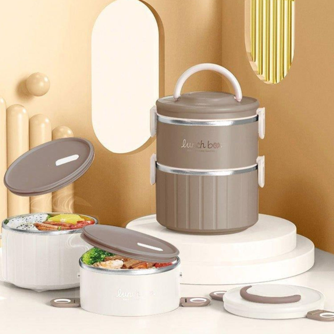 Twisoo Lunch Box Stainless Steel two levels, Mix Colors