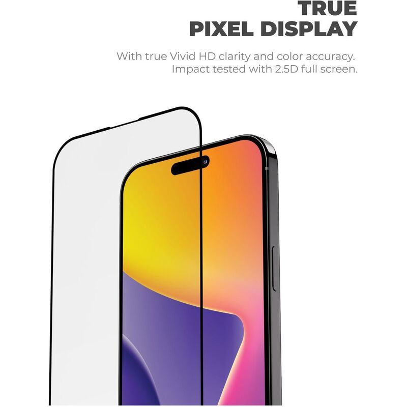 Blupebble Graphene Rock Series Tempered Glass Screen Protector 2.5D For iPhone 16 Series, Clear