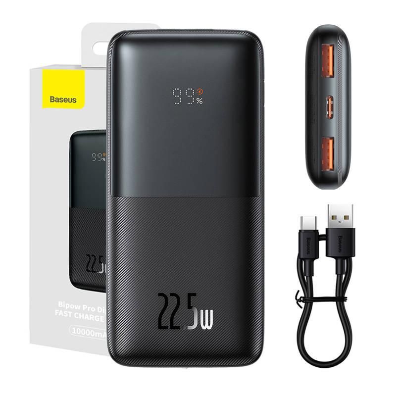 Baseus Bipow Pro Digital Display Fast Charge Power Bank 10000mAh, 22-5W, Black