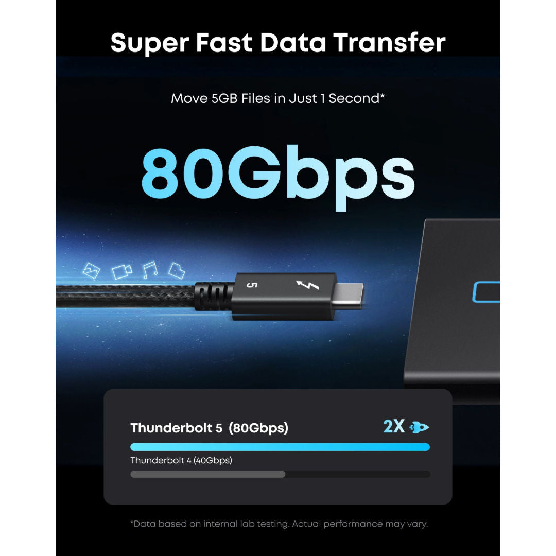 كابل Anker Prime Thunderbolt 5 USB-C لشحن الأجهزة المحمولة، 80 جيجابت في الثانية، 240 واط