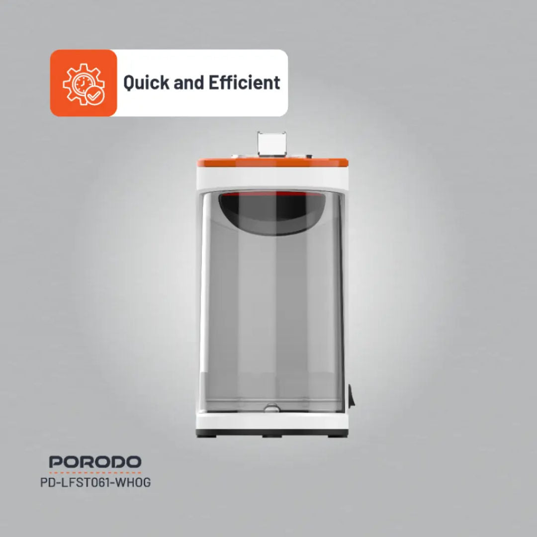 Porodo Lifestyle Air-Popped Popcorn Maker, White/Orange