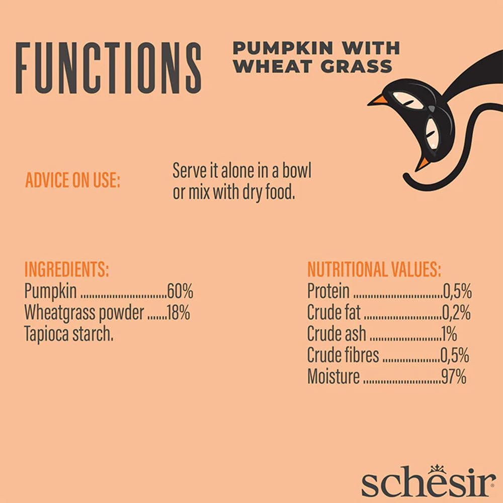 Schesir Function Digestive Topper Pumpkin Adult Cat Treats, 40gm