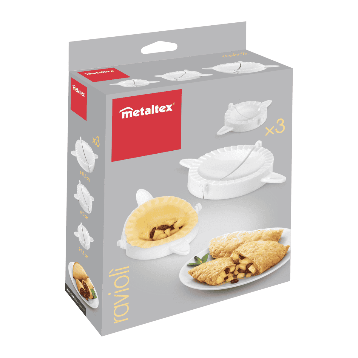 Metaltex Dought Ravioli Press, Set of 3