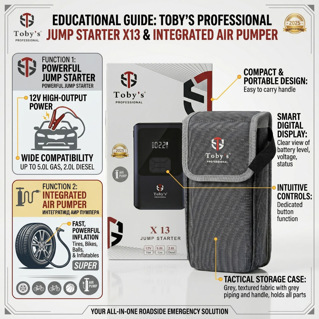 Toby's Professional Jump Starter X13 & Integrated Air Pump
