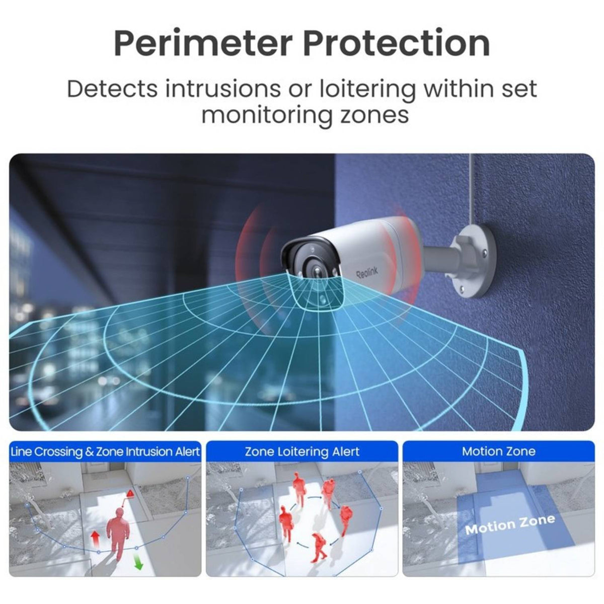 Reolink 4K Security Camera-Color Night Vision, Perimeter Protection, Smart Event Detection, PCRPB4K01