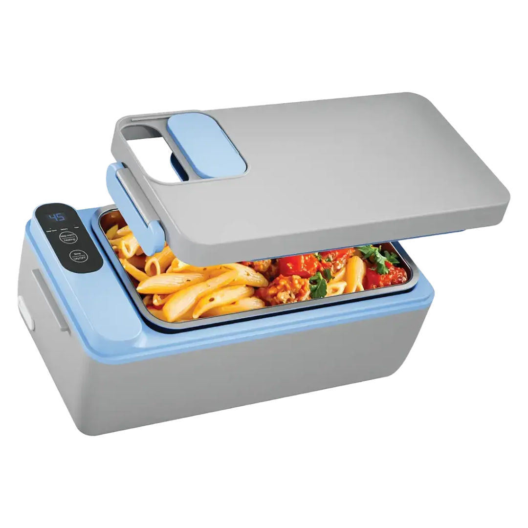 Powerology Lumo Portable Heated Lunch Box, Gray Blue