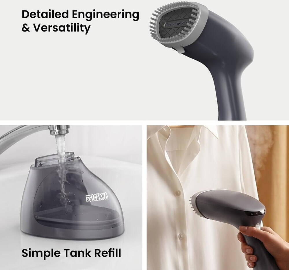 EPICARMA 1500W Portable Garment Steamer, Gray, EA-RL2408-GY