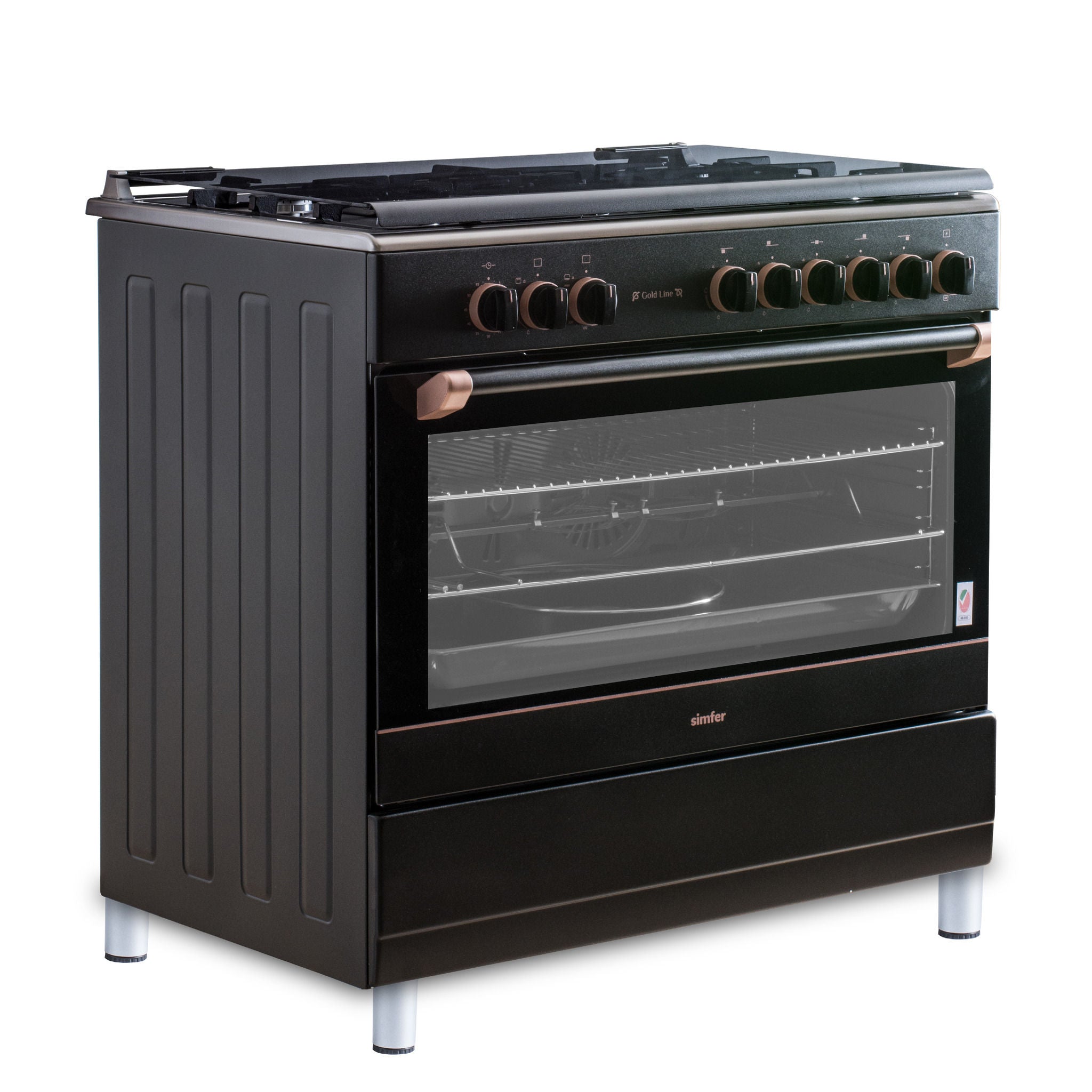 Simfer SMF9069GCH-GL Gold Line Series Gas Cooking Range, 5-Burner + Convection Oven, Anthracite , 90x60cm