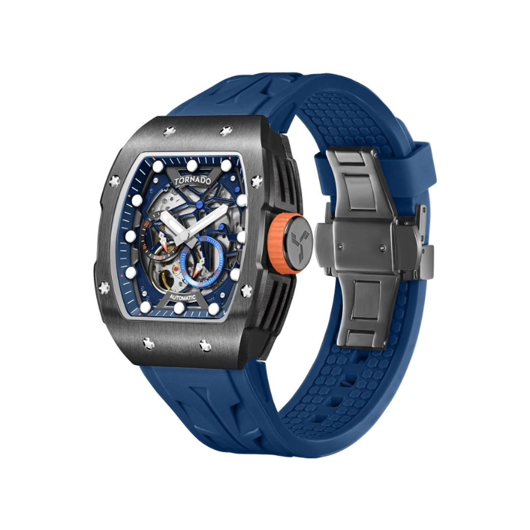 TORNADO Xenith Men's Automatic Blue Silicon Strap Analog Watch