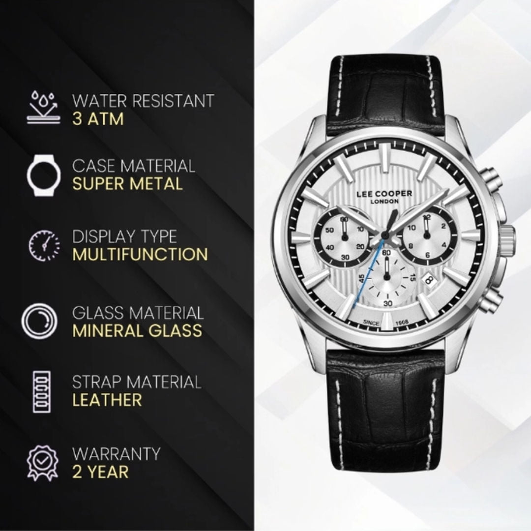 Lee Cooper Men's Leather Multifunction Watch, LC08239 Series