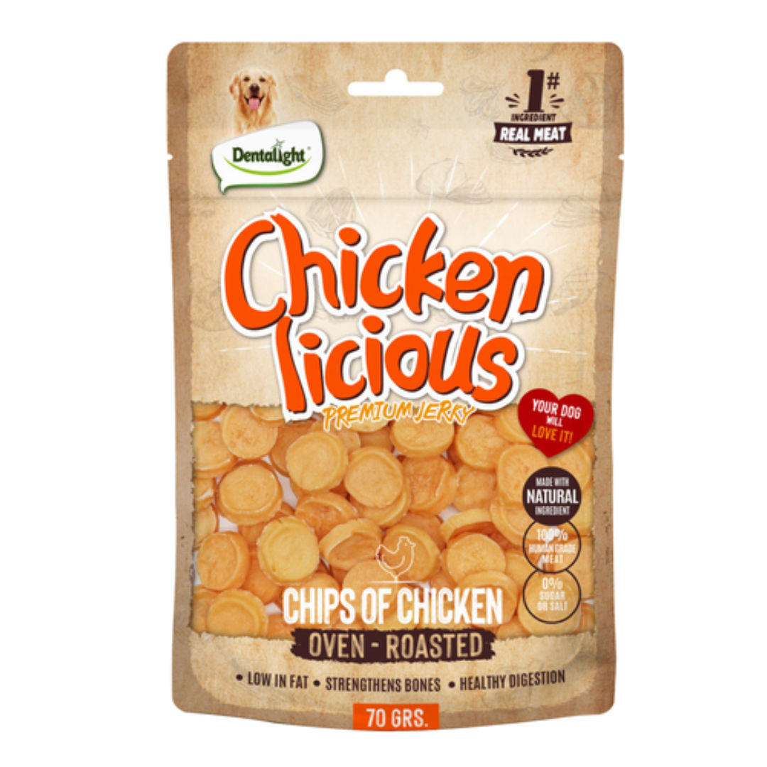 Dentalight Chicken Licious Jerky Treats For Dogs, 70gm