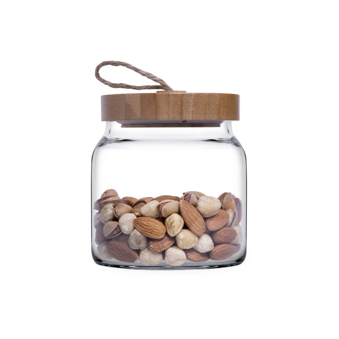 Pasabahce Woody Glass Jar with Bamboo Lid, Single Piece
