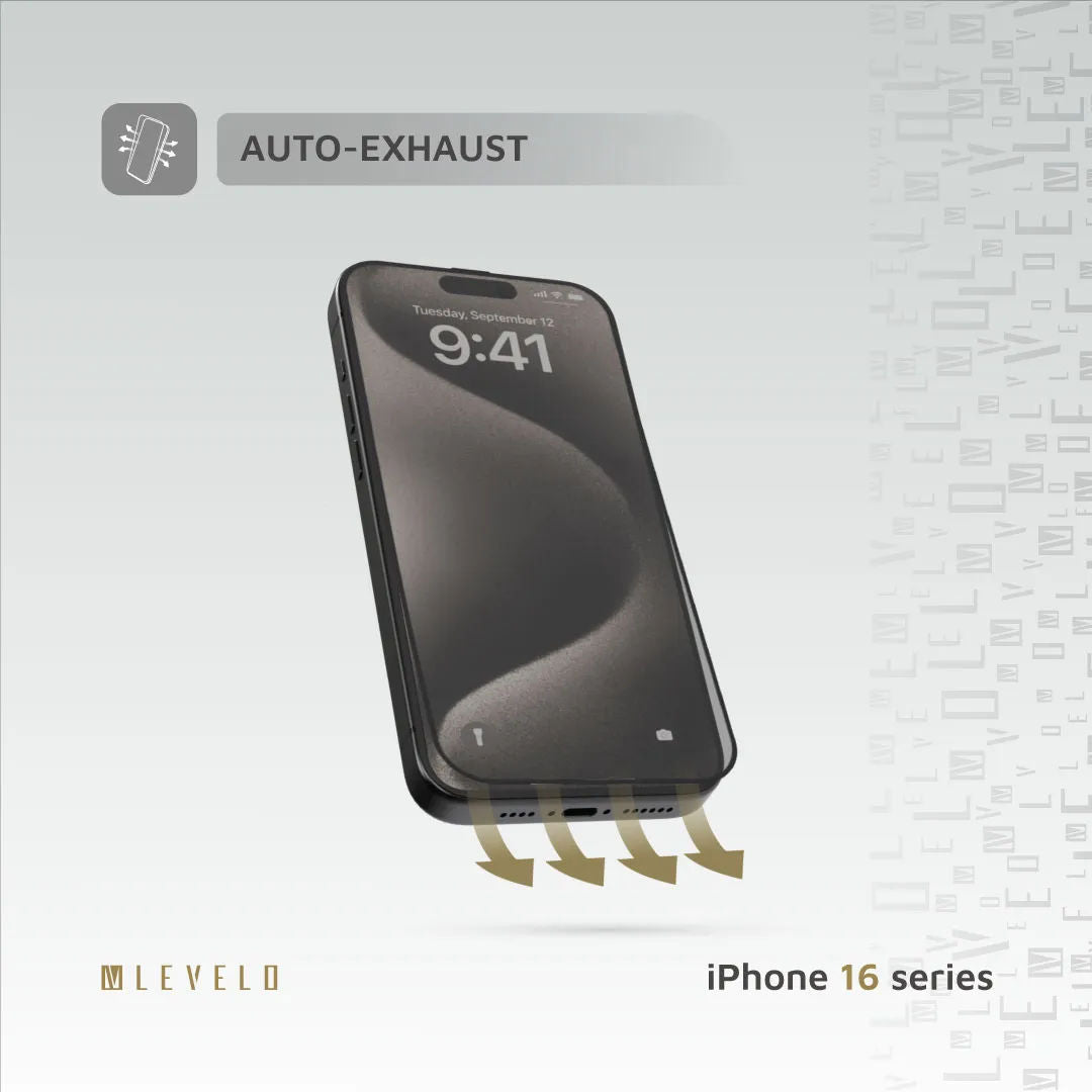 Levelo 3D Resin Glue High Silicone Aluminum Glass Screen Protector for iPhone 16 Series, Auto-Exhaust