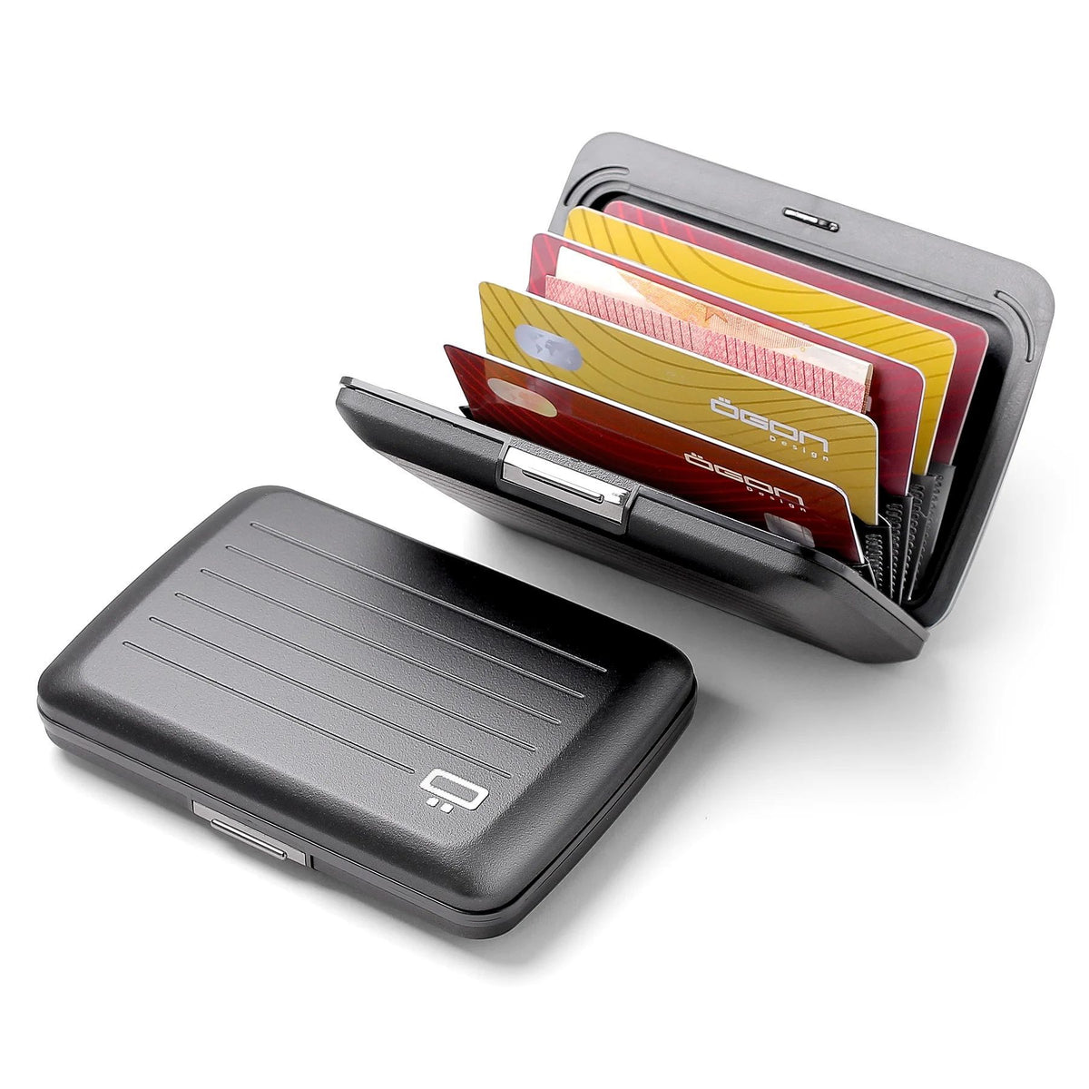 Ogon Oslo Aluminum Wallet Small Case Card Holder V2, Opium Black