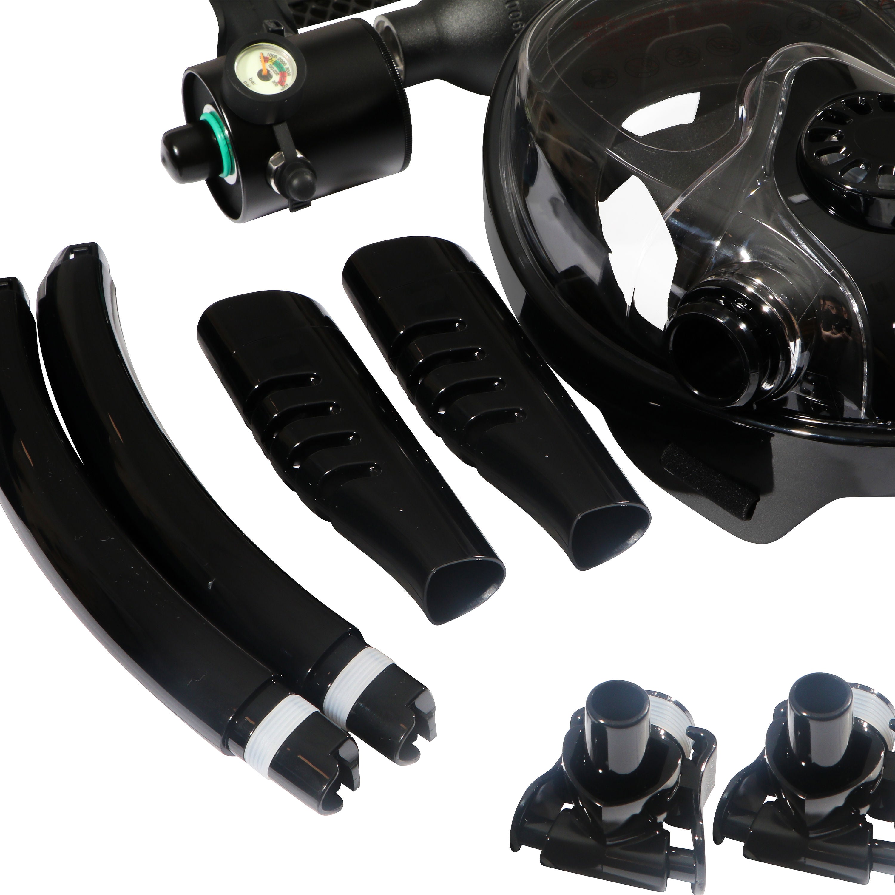 0.5L Portable Mini Scuba Tank & Full-Face Snorkel Mask Kit with High-Pressure Hand Pump 3000 PSI
