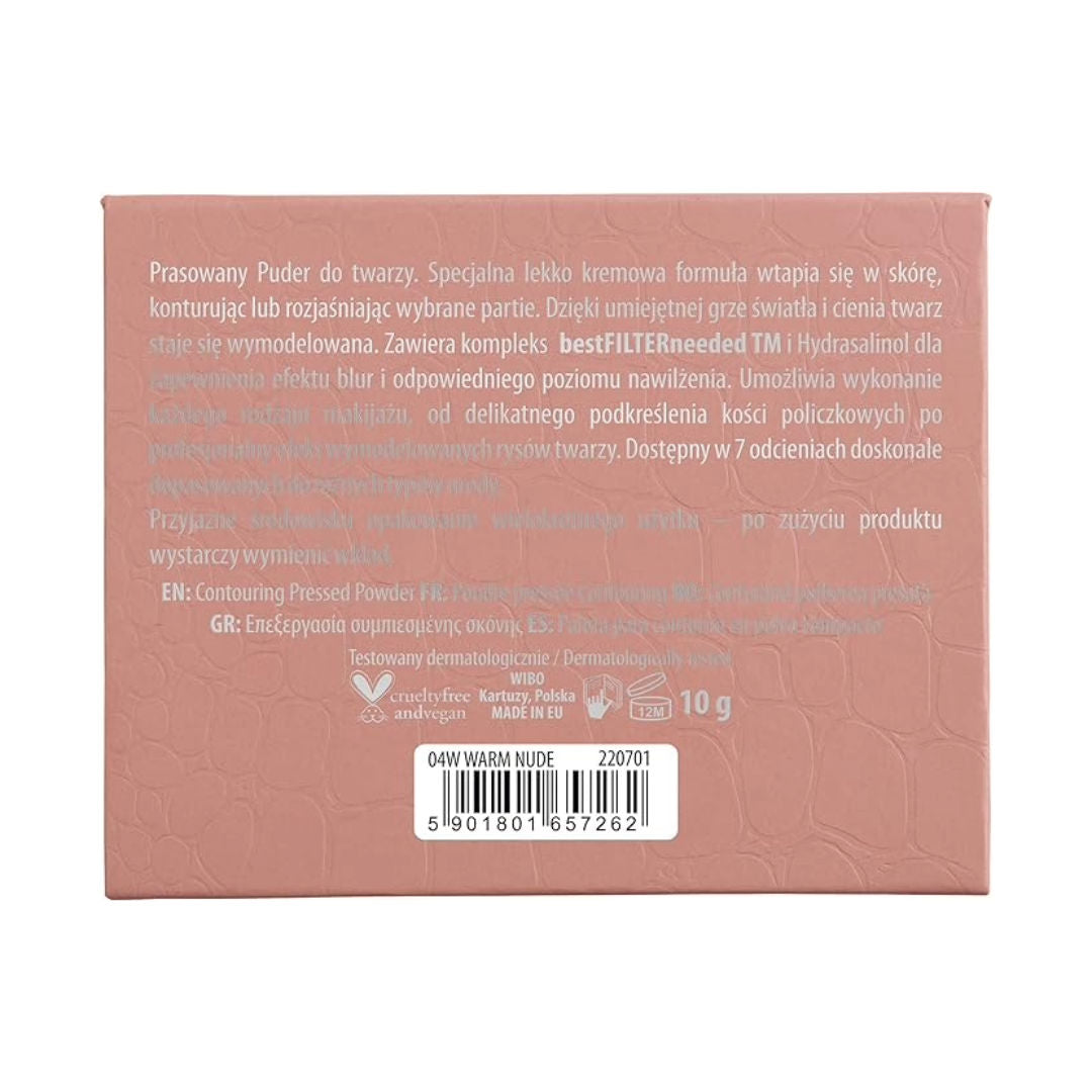 NAM Contouring Pressed Powder No4, Warm Nude, Matte Sculpting Powder for Natural Contour