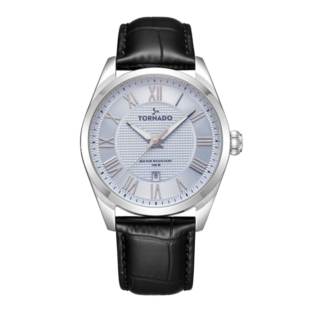 Tornado Men's Genuine Leather With Crocodile Pattern Watch, T8007 Series