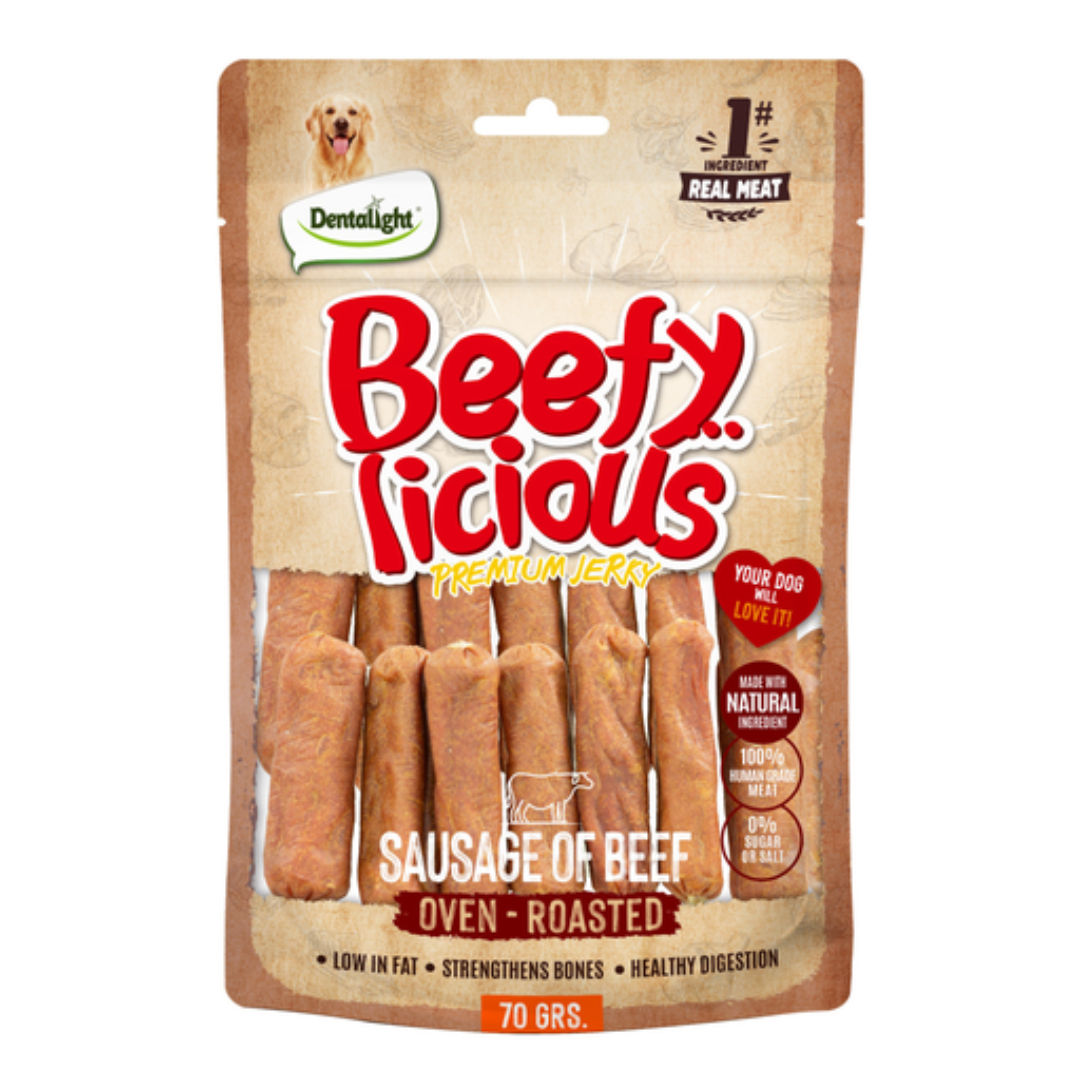 Dentalight Beefy Licious Jerky Treats For Dog, 70gm