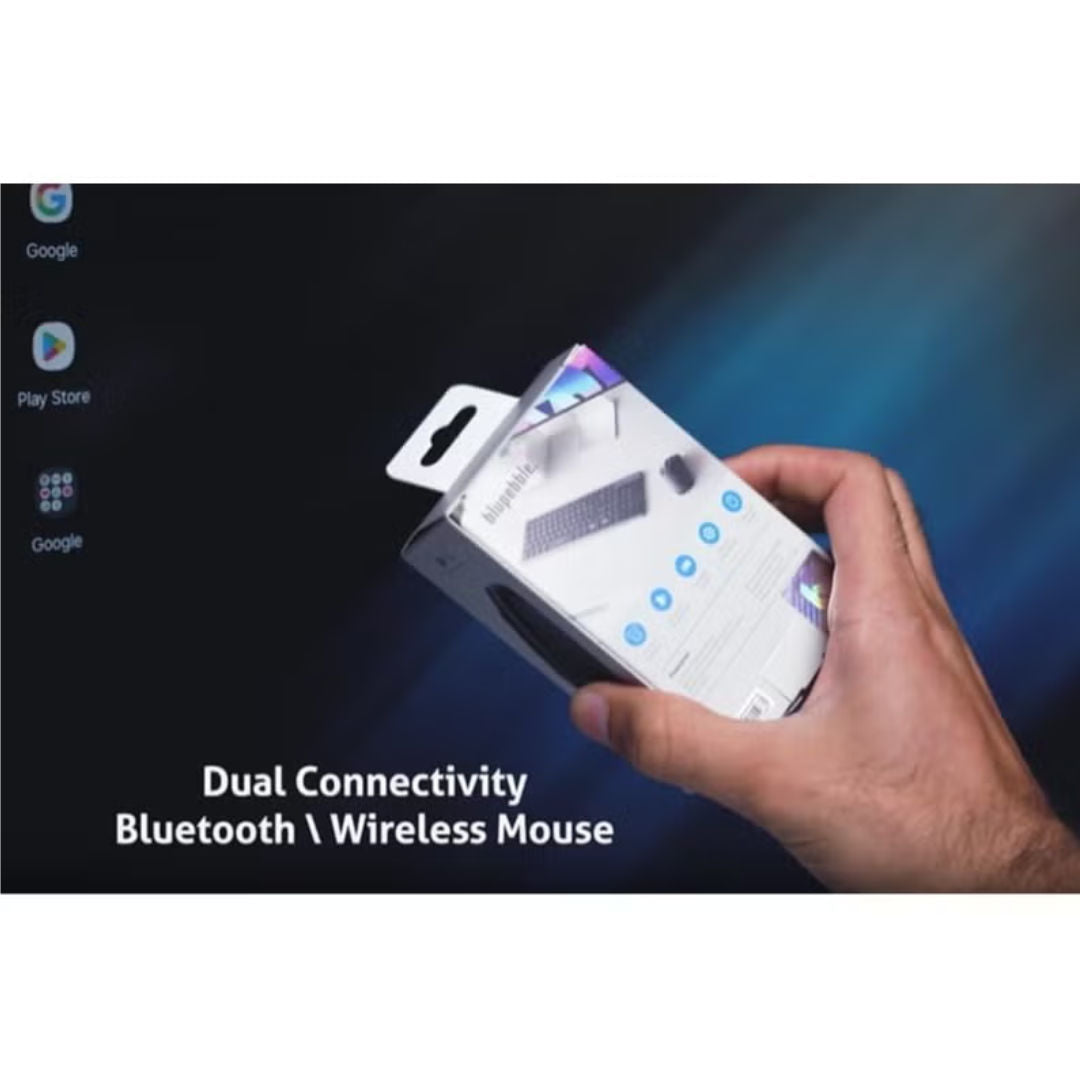 Blupebble Pebble Silent Wireless Mouse Dual Mode Bluetooth & 2.4GHz USB Receiver, Black