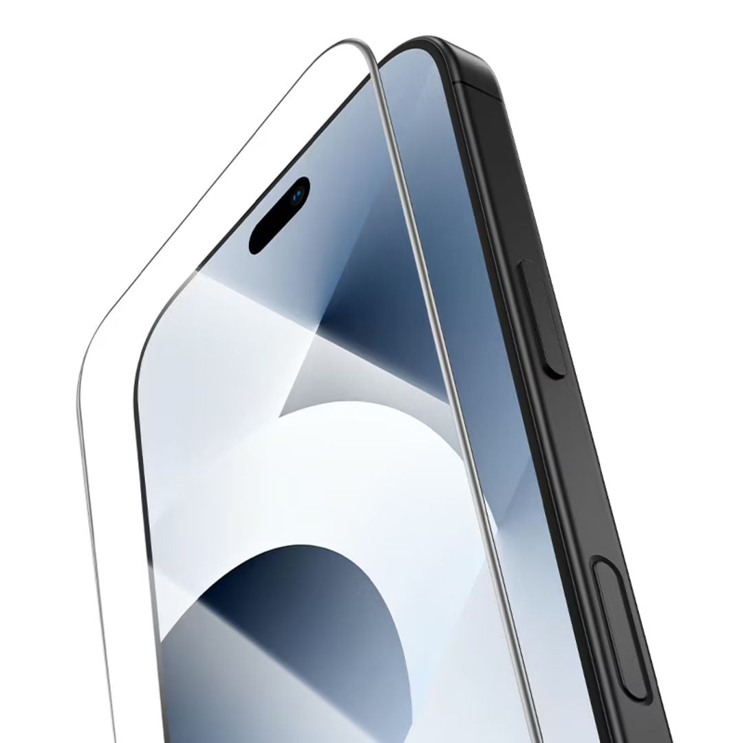 Hoco A43 Stainless Steel Frame Full Screen HD Tempered Glass for iPhone 18 Pro, iPhone 17 Pro, HD & High Transparency, Stainless Steel Frame