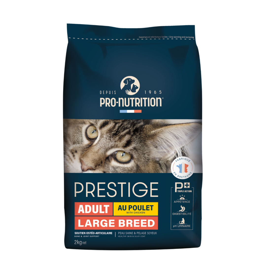 Pro nutrition Prestige Adult Cat food for Large Breed, Chicken, 2Kg