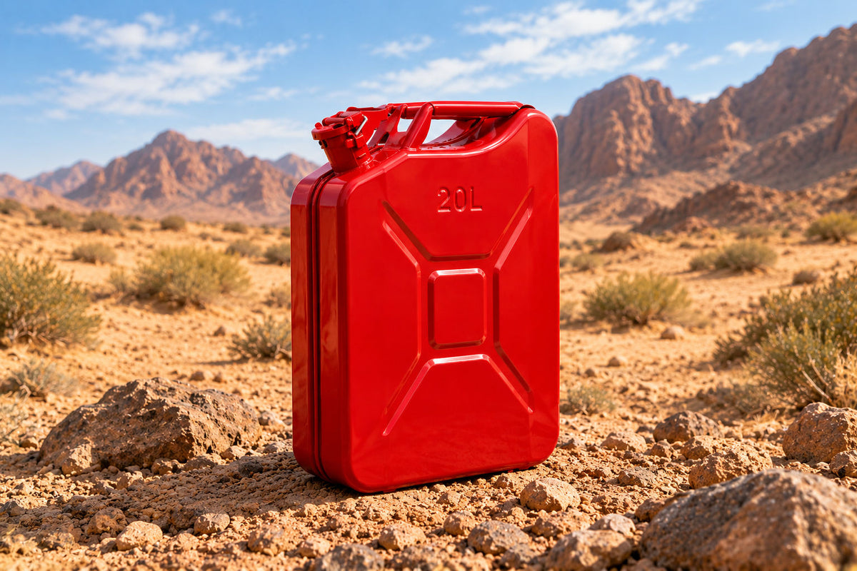 Jerry Can 20L Fuel Cannister, Portable Fuel Tank with Ergonomic Handle