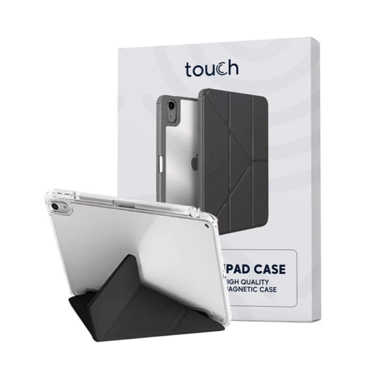 Touch Smart Cover Case for iPad 11-inch, A16, iPad 10th Generation, Pencil Holder, Magnetic Stand, Black