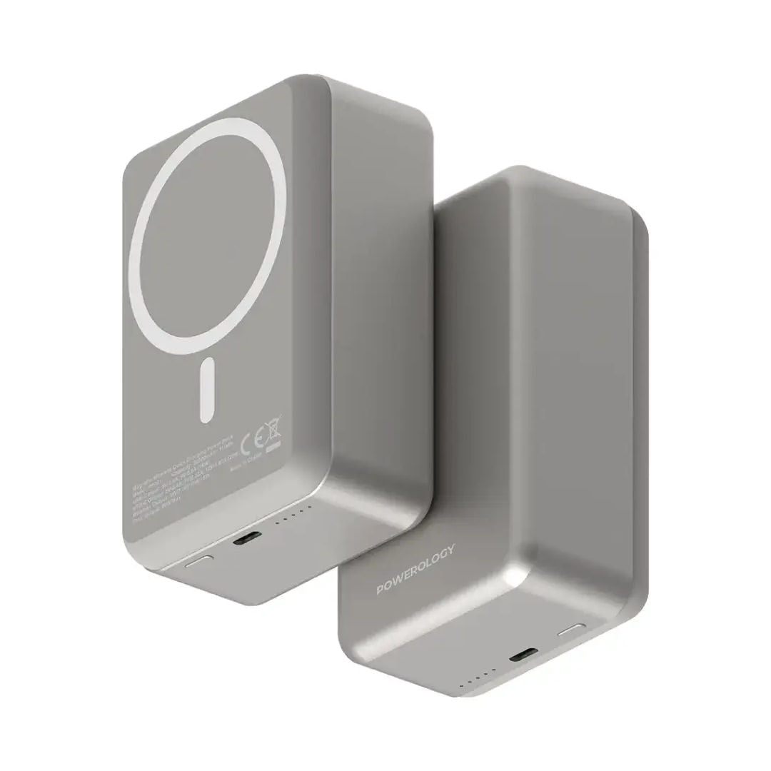 Powerology 30000mAh MagSafe Aluminum Power Bank, Compact Design