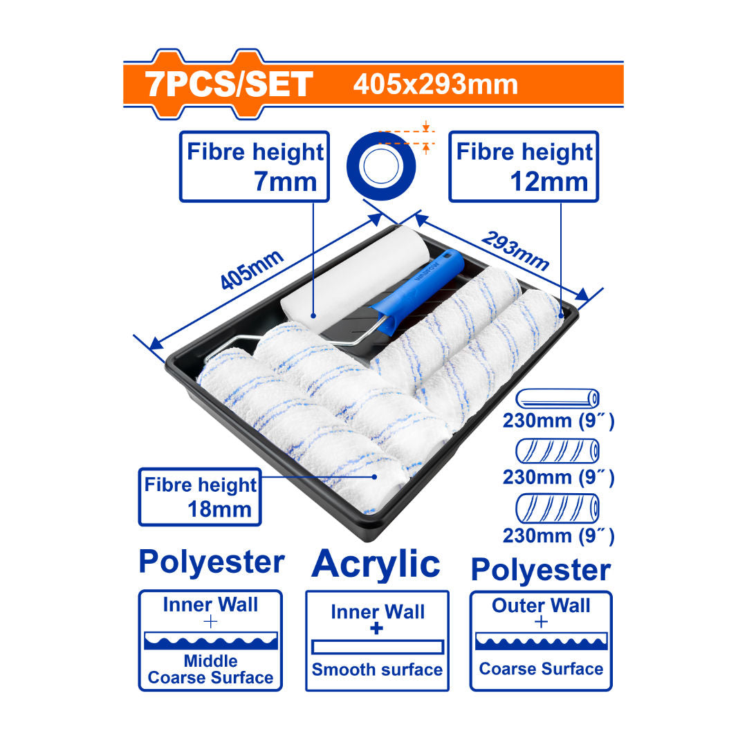 WADFOW Cylinder Paint Brush Set