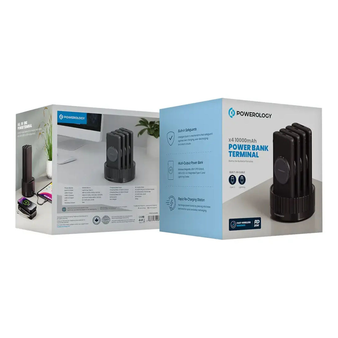 Powerology 4-in-1 Station 10000mAh PD 100W QC Wireless Power
