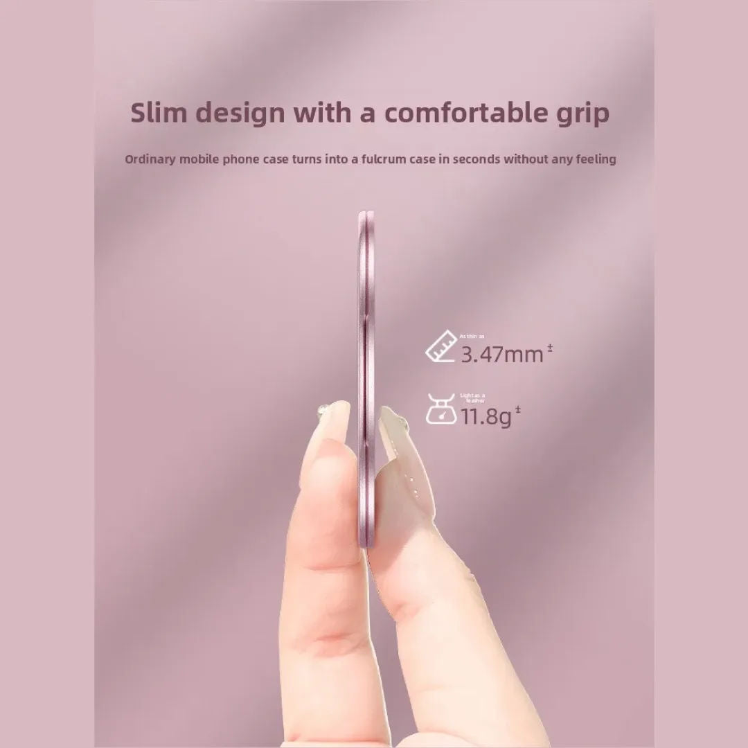 Blupebble LunaPop Premium Magnetic Phone Grip with Built-In Mirror & Adjustable Stand, Pink