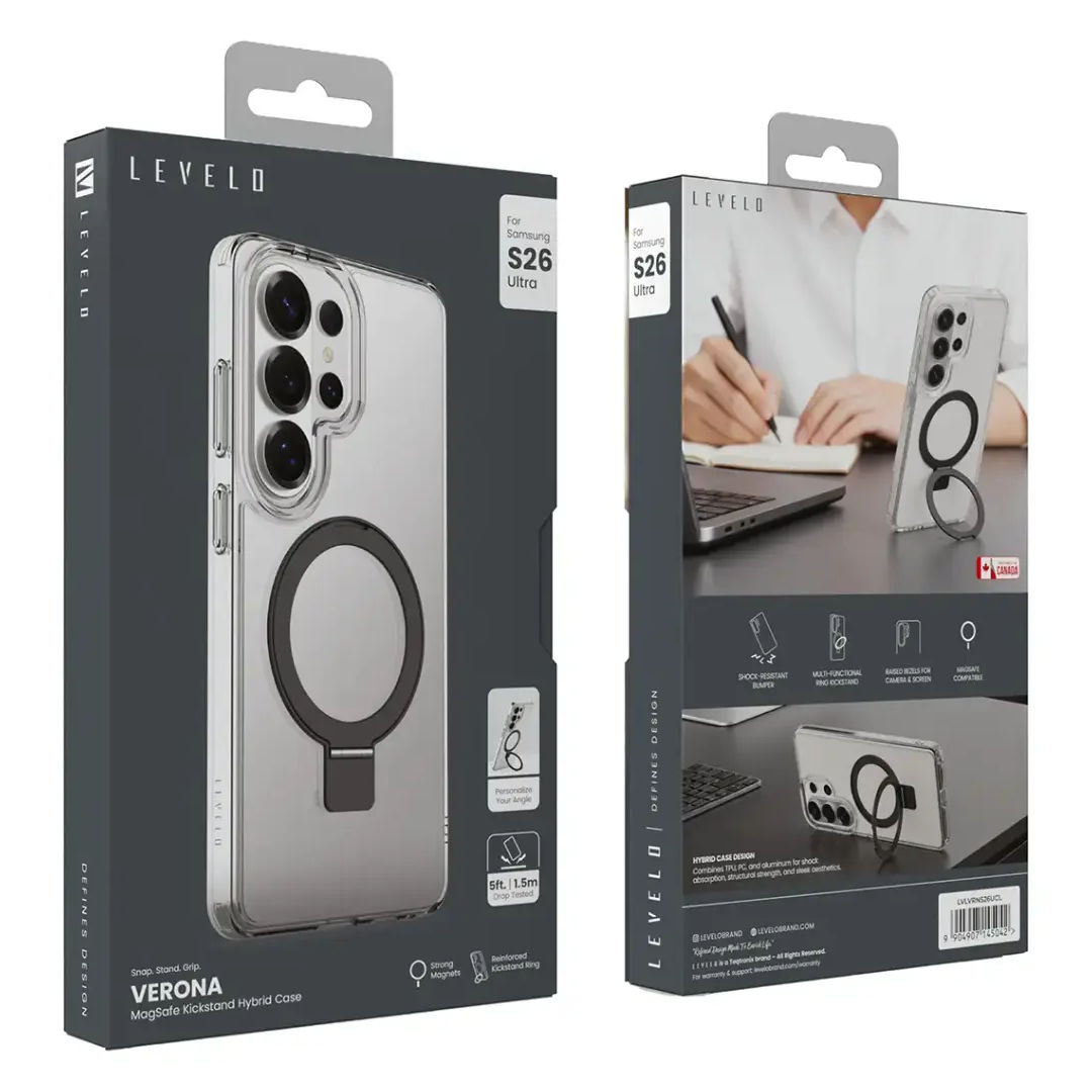 levelo Verona MagSafe Kickstand Hybrid Case For Samsung S26 Ultra