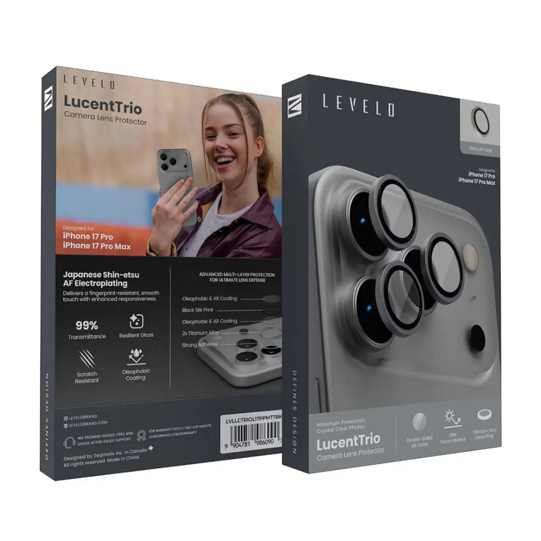Levelo LucentTrio Lens Protector With 99% Transmittance For iPhone 17 Pro & Pro Max