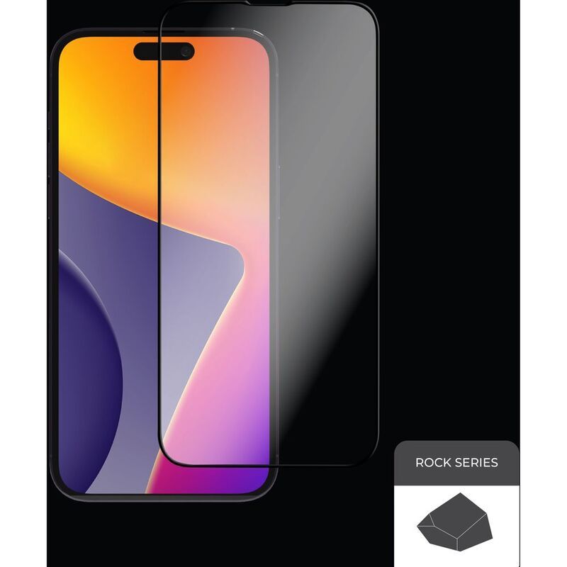 Blupebble Graphene Rock Series Tempered Glass Screen Protector 2.5D For iPhone 16 Series, Clear