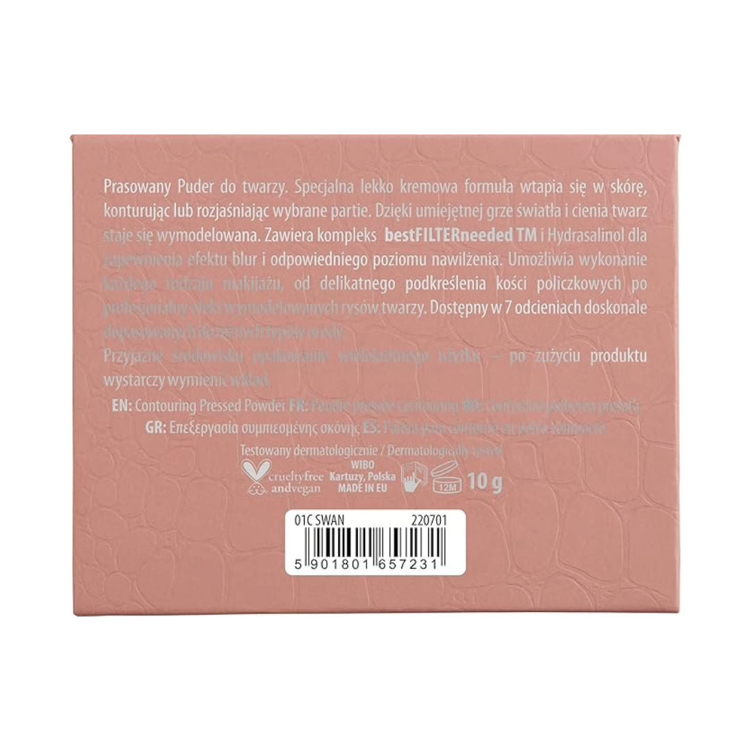 NAM Contouring Pressed Powder No1Swan, Matte Sculpting & Brightening Compact