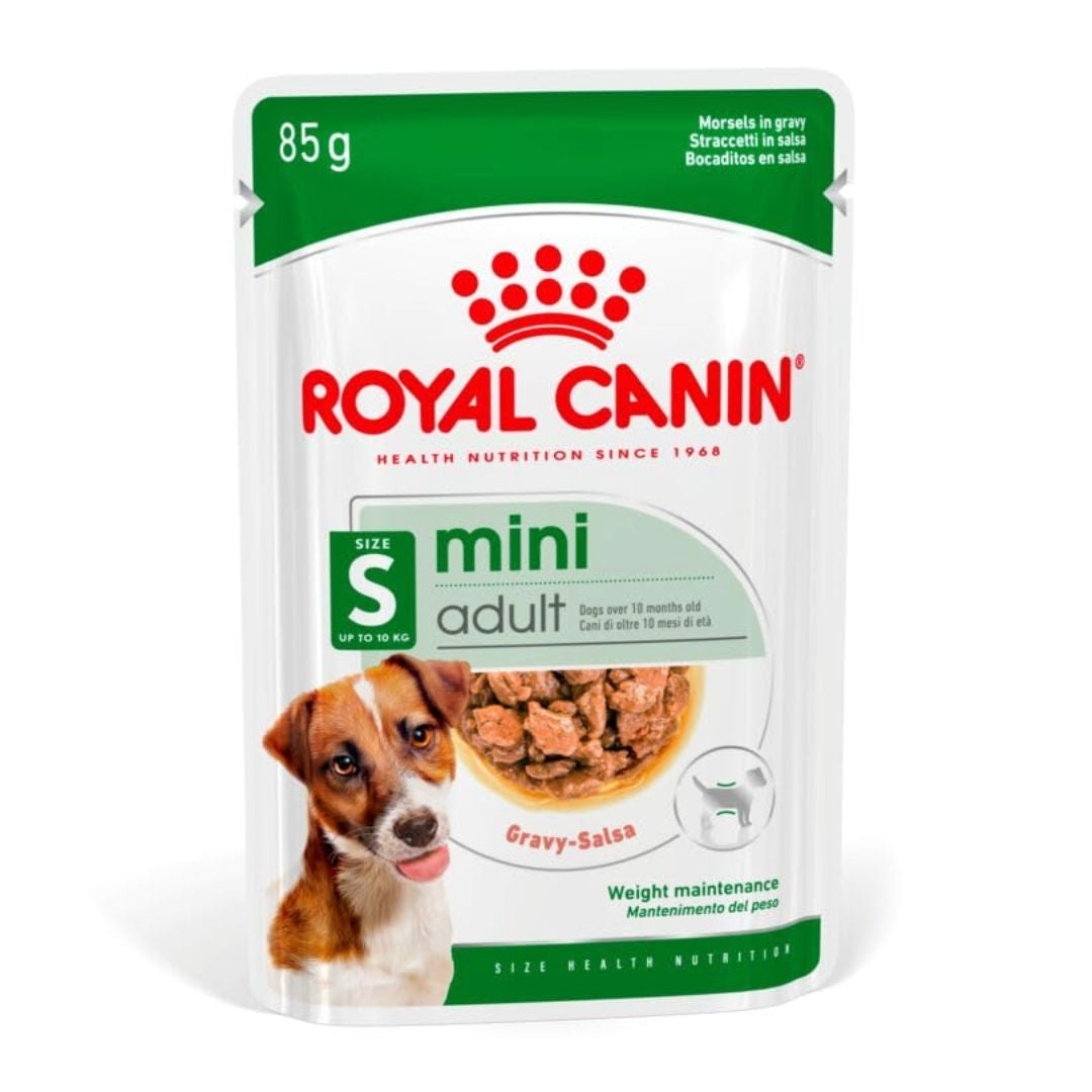 Royal Canin Mini Adult Morsels in Gravy Wet Dog Food, 85gm, Pack of 12