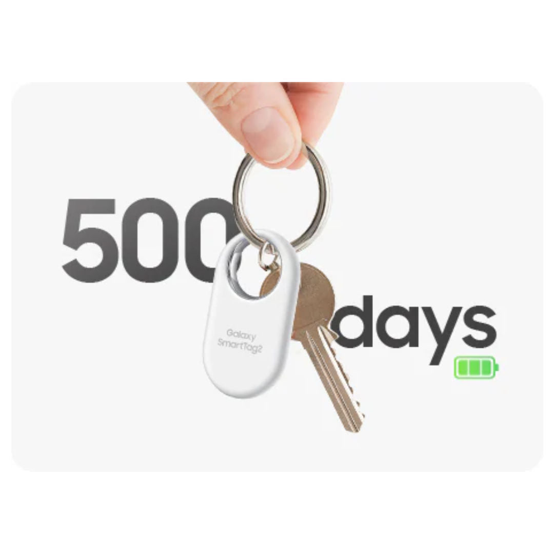 Samsung Galaxy SmartTag2 Bluetooth Tracker, White, Pack of 1, Up to 500 Days Battery