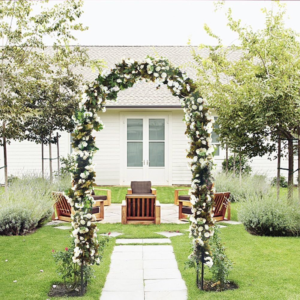 Garden Metal Arch 240×140cm for Climbing Plants, Wedding Decoration and Outdoor Lawn Backyard Decoration