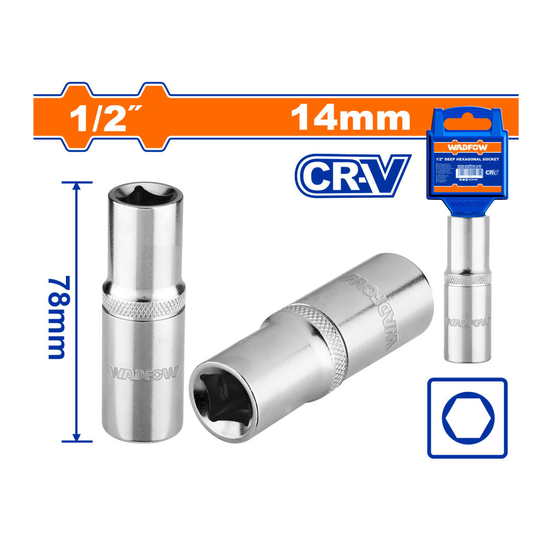 WADFOW 1/2" Deep Hexagonal Socket