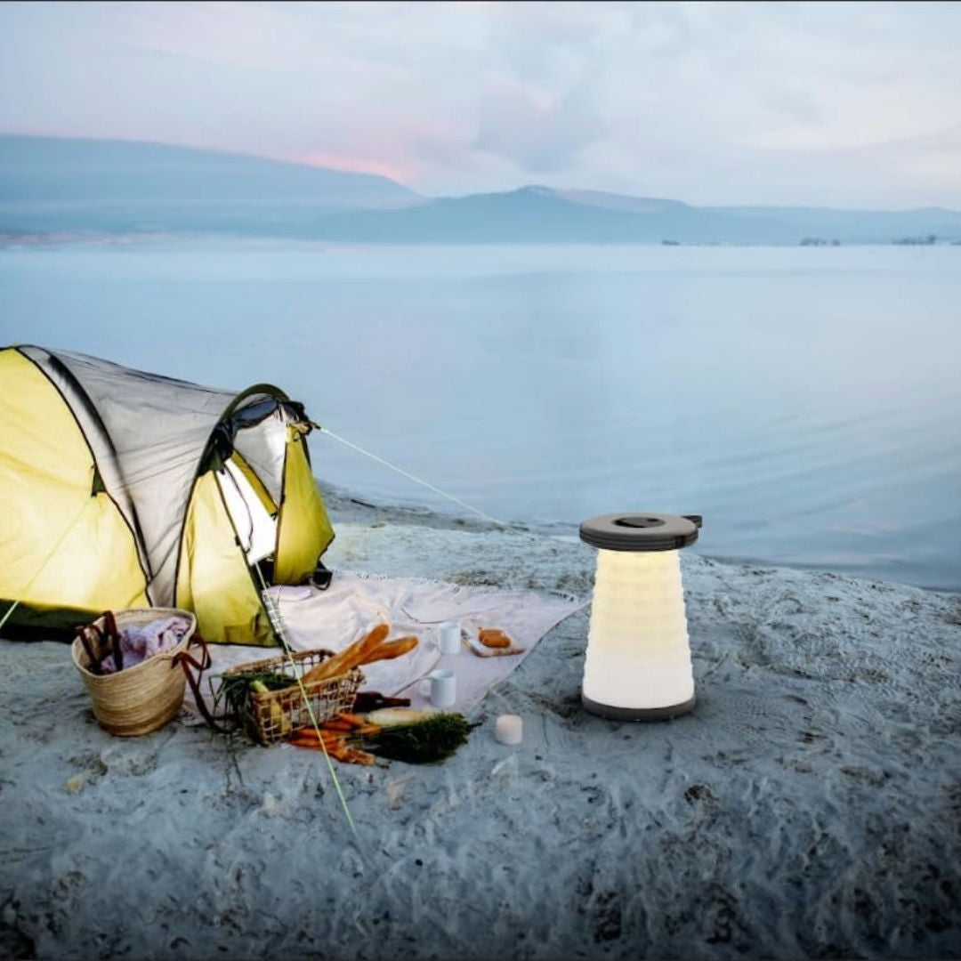 Porodo Camping Telescopic LED Stool, Black