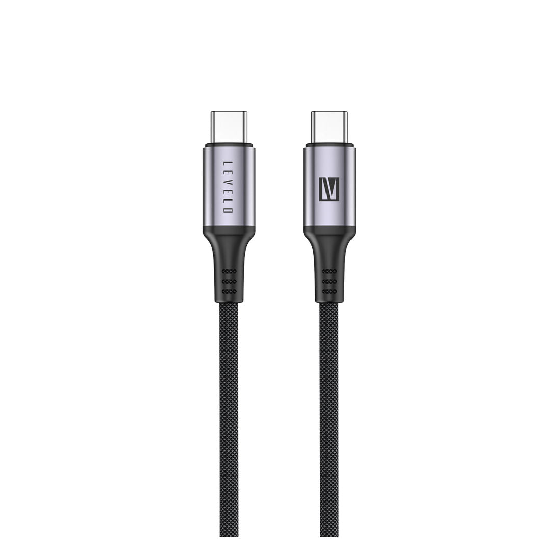 Levelo Otto USB C to C 60W Leather Cable, Black