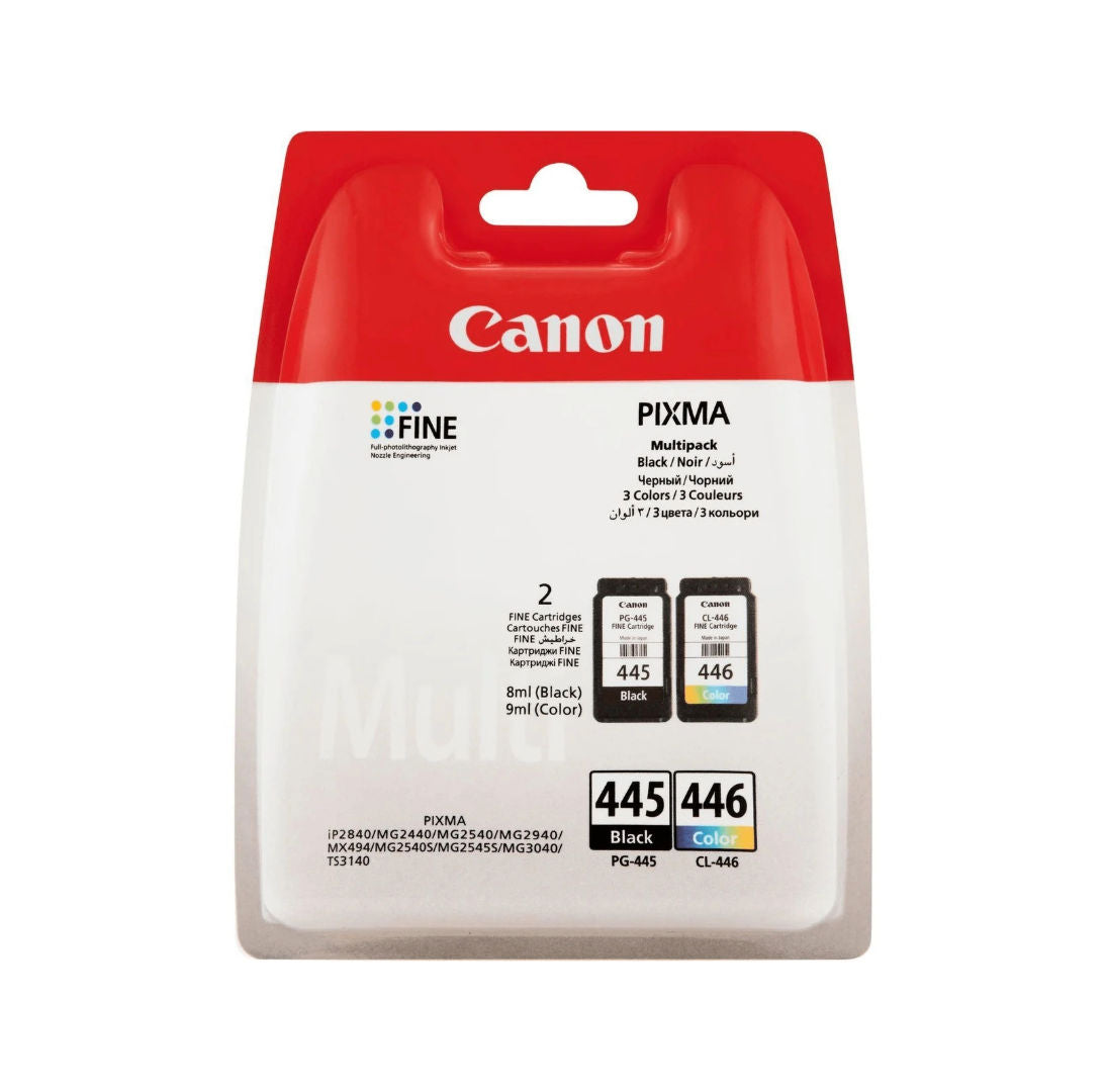 Canon Pixma Multi-Pack PG-445 Black CL-446 Tri-Color Genuine Ink Cartridge
